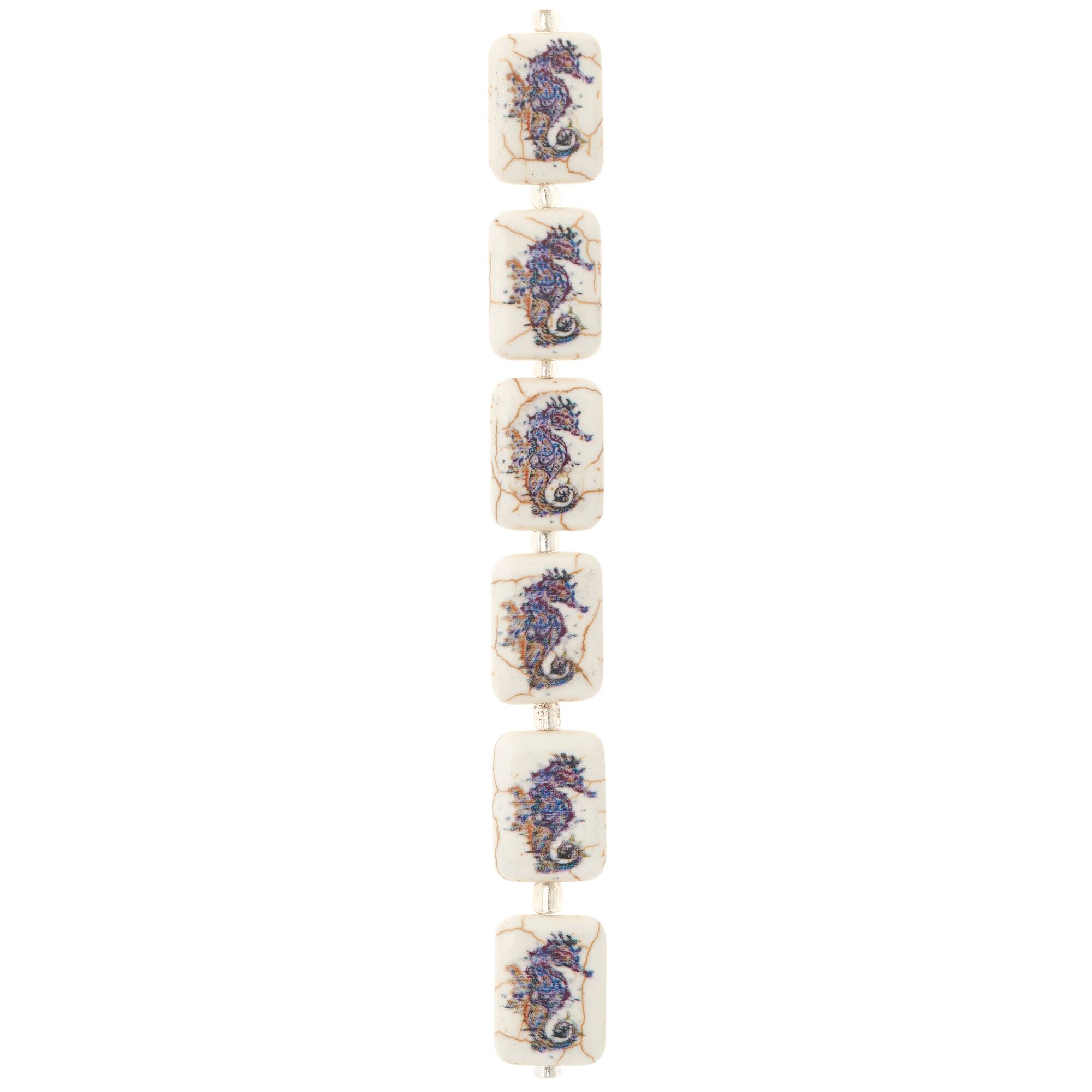 Seahorse Print Stone Beads, 20mm by Bead Landing™
